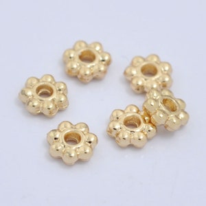 100pcs 4/6/8mm Gold Plated Snow Shape Spacer Beads, Connector Beads, Gold Plated Beads, Gold Plated Findings