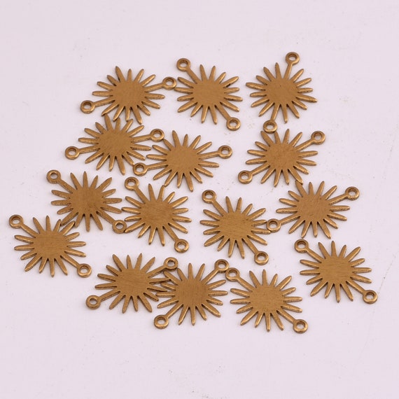 24Kt Matte Gold Plated Brass Flower Charms 10 Pcs N A Pack | Etsy