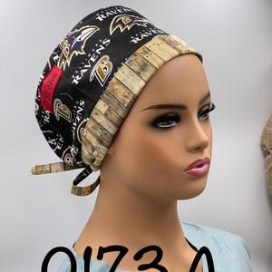 Game Changer! Game On! Baltimore Ravens Scrub caps/ NFL /Super Bowl. Regular size and men’s/short hair. Tie back.