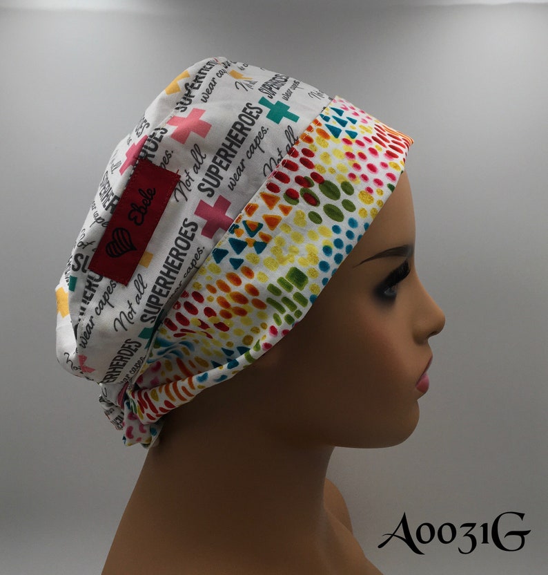 Statement Superhero scrub caps Regular size.