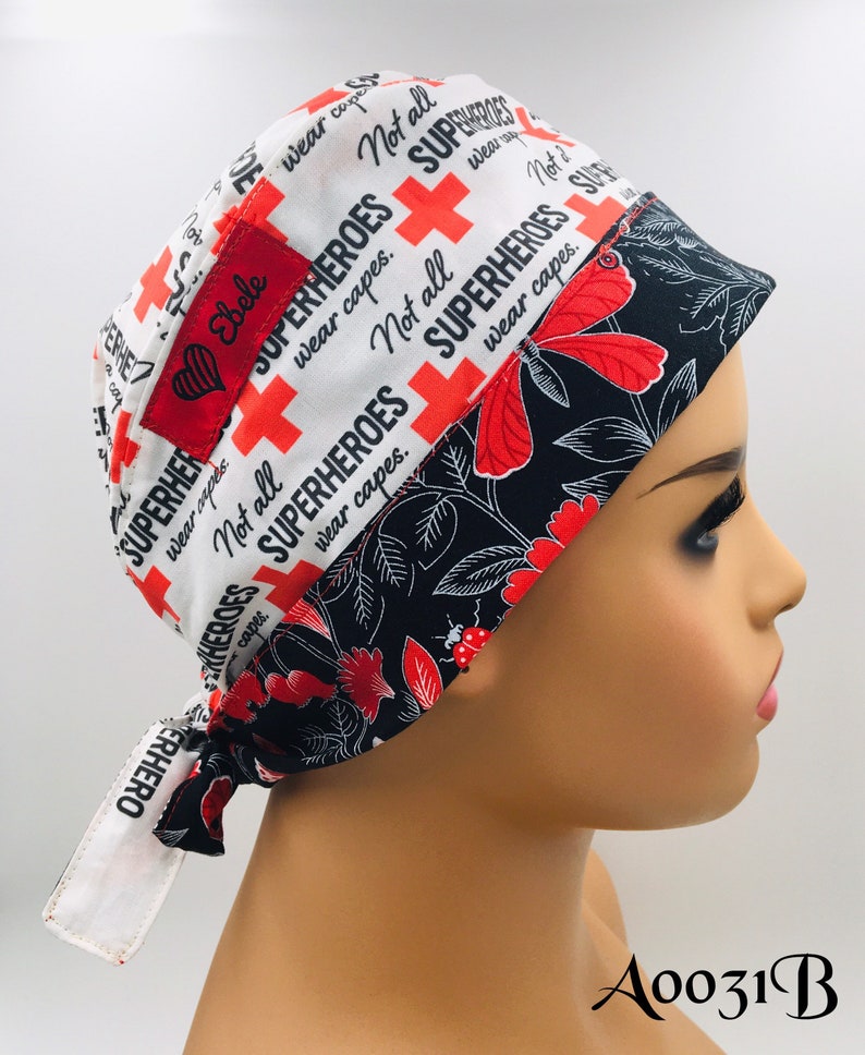 Statement Superhero scrub caps Regular size.