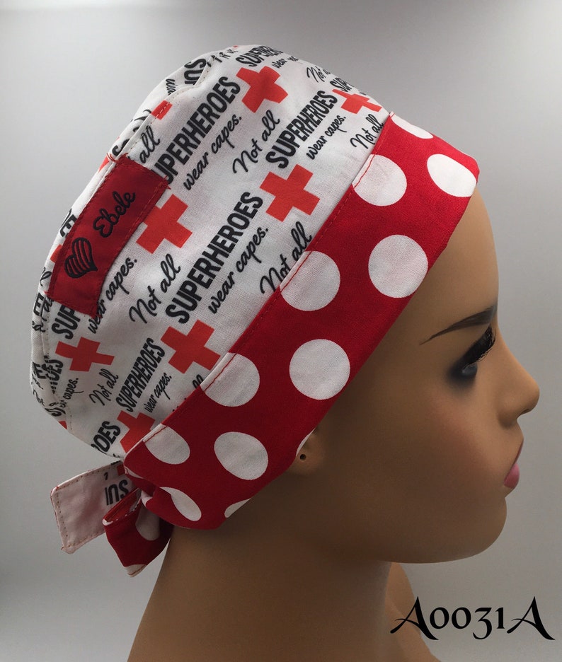 Statement Superhero scrub caps Regular size.