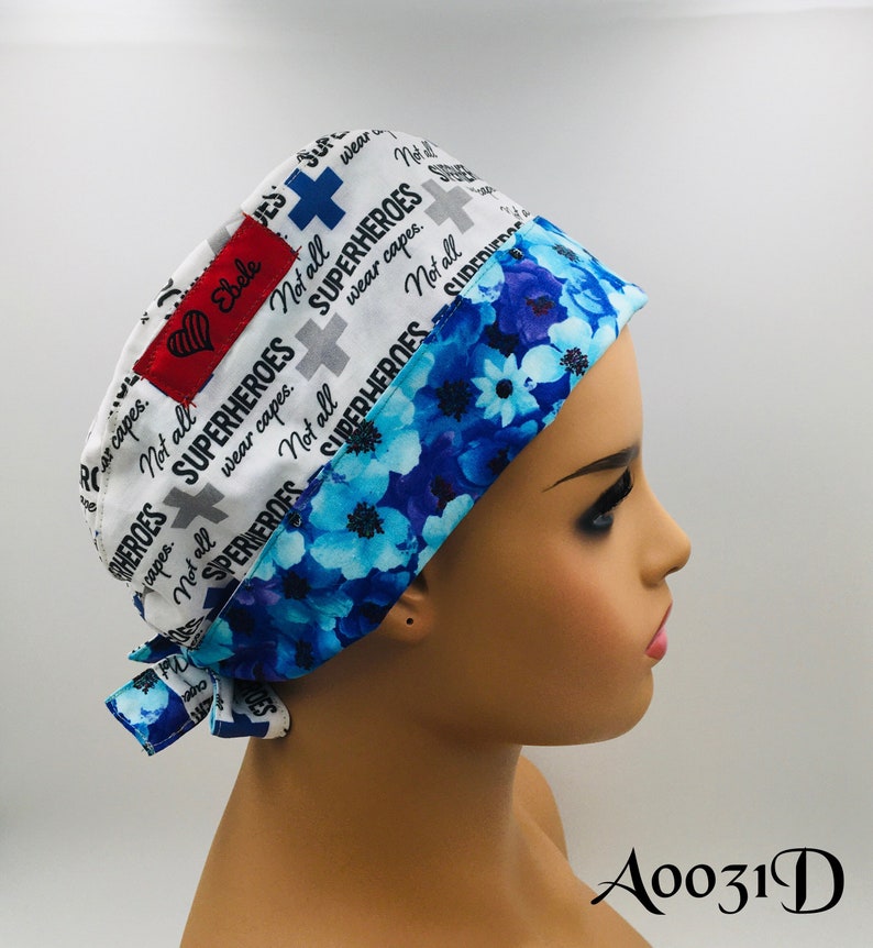Statement Superhero scrub caps Regular size.