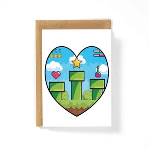 Carte Retro Mario Gaming Love Romance