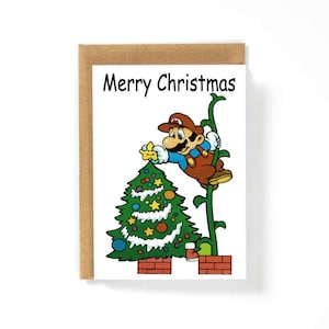 Frohe Weihnachten Mario 80er Jahre Karte