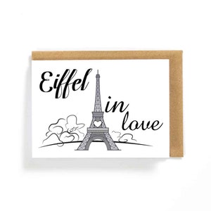 Me enamoré París Francia Feliz tarjeta de amor de San Valentín