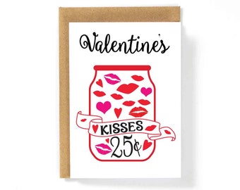 Happy Valentines Kisses Love Card