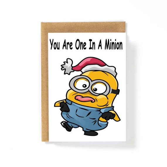 Handmade minion christmas card