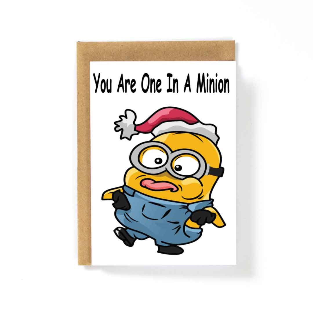 Minions Christmas Card - Etsy Minions Christmas Card - Etsy
