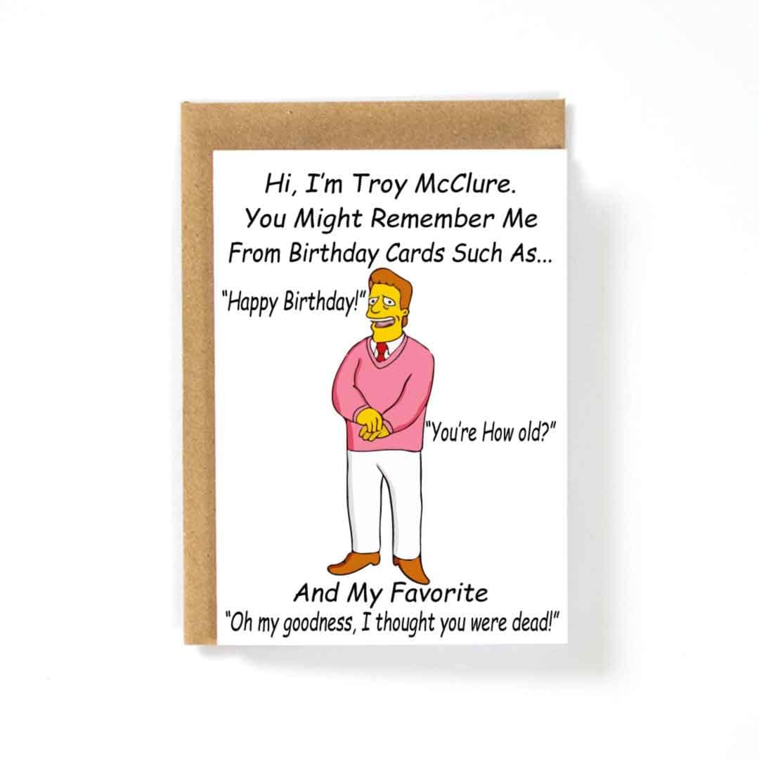 Simpsons Troy Happy Birthday Card - Etsy