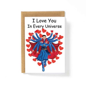 Tarjeta de San Valentín con forma de corazón de la película Marvel del Dr. Strange