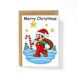 Frohe Weihnachten Mario Sterne Karte