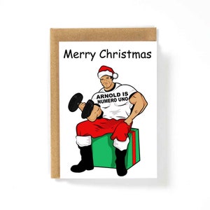 Arnold Schwarzenegger Is Numero Uno Merry Christmas Karte