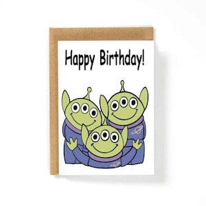 Carte de joyeux anniversaire Green Aliens