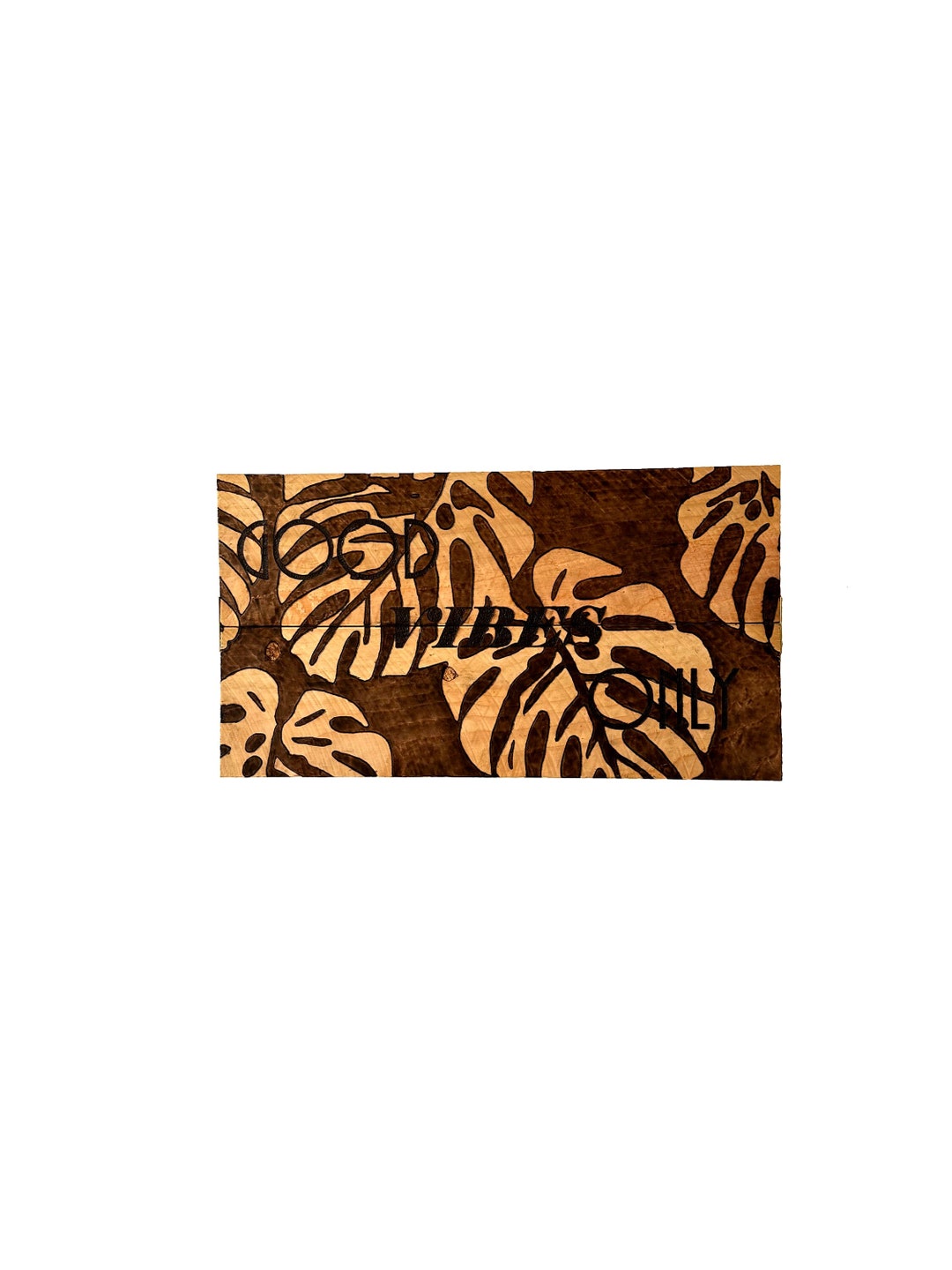 Pyrography Good Vibes Only on Cedar Dual Wood Burned Image Etsy