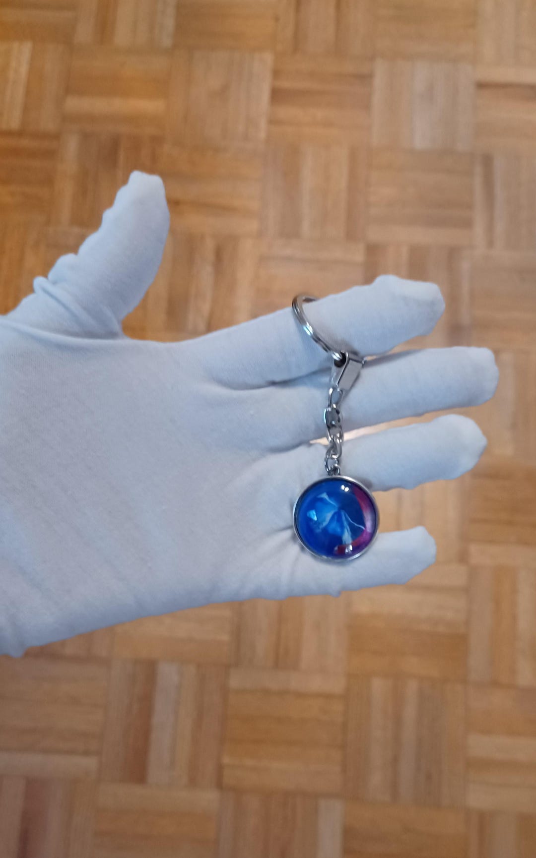 Acrylic Pour Paint Keychain - Red Violet, Light Green and Other Colors ...