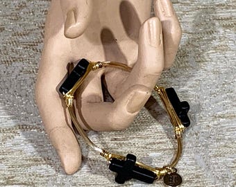 Bourbon and Bowties Bangle Cross Bracelet #1