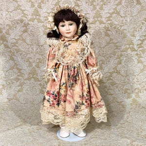 Sweet Porcelain Doll with Ringlet Curls