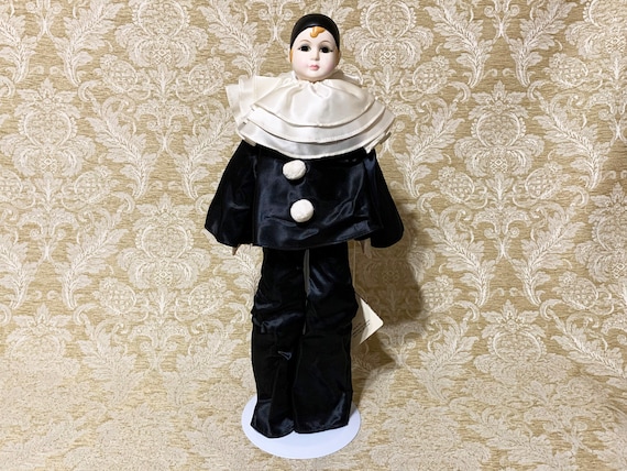 Pierott アルチュール Russ Berrie Pierrot Clown in Black & White With High Heel