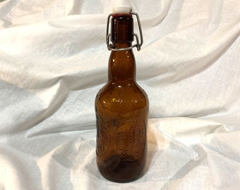 GROLSCH AMBER Glass, Porcelain Swing Top, Beer Bottle