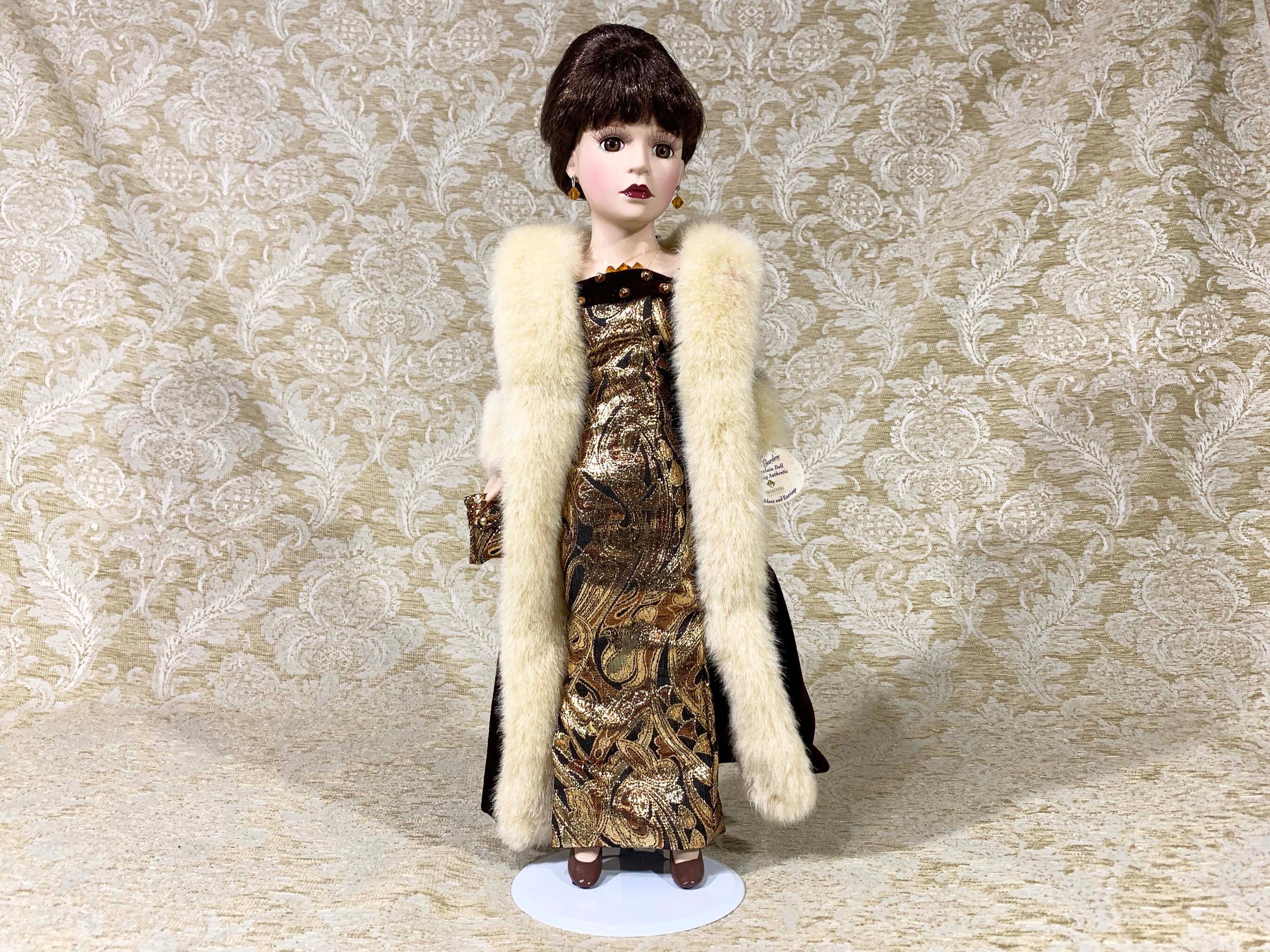 Porcelain Doll Featuring Authentic Necklace and Earrings by