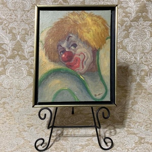 Vintage Abstract Art Clown Painting