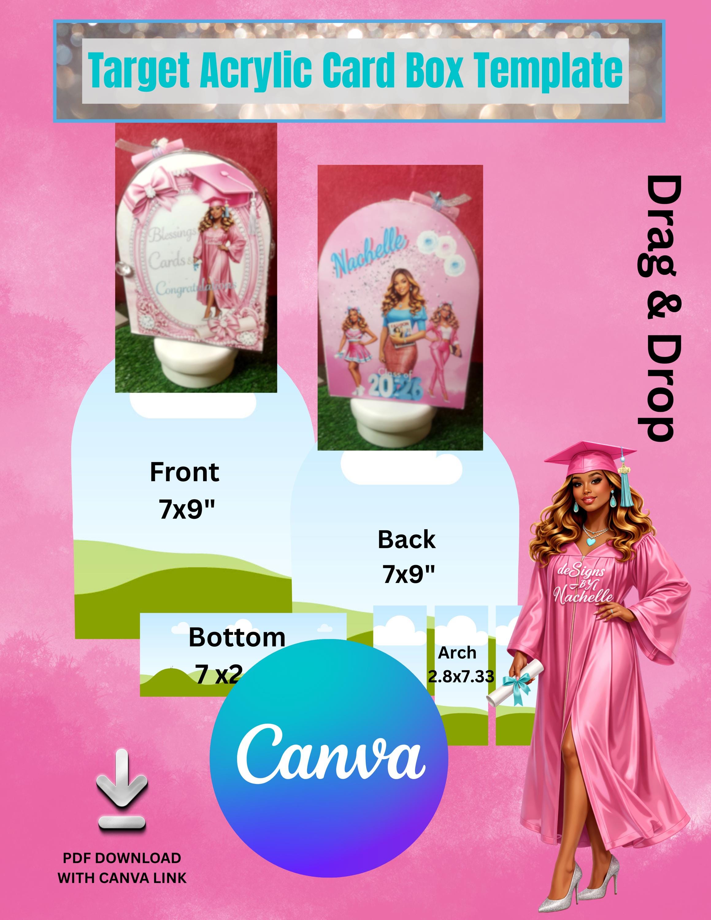 Target Acrylic Card Box Template-canva - Etsy