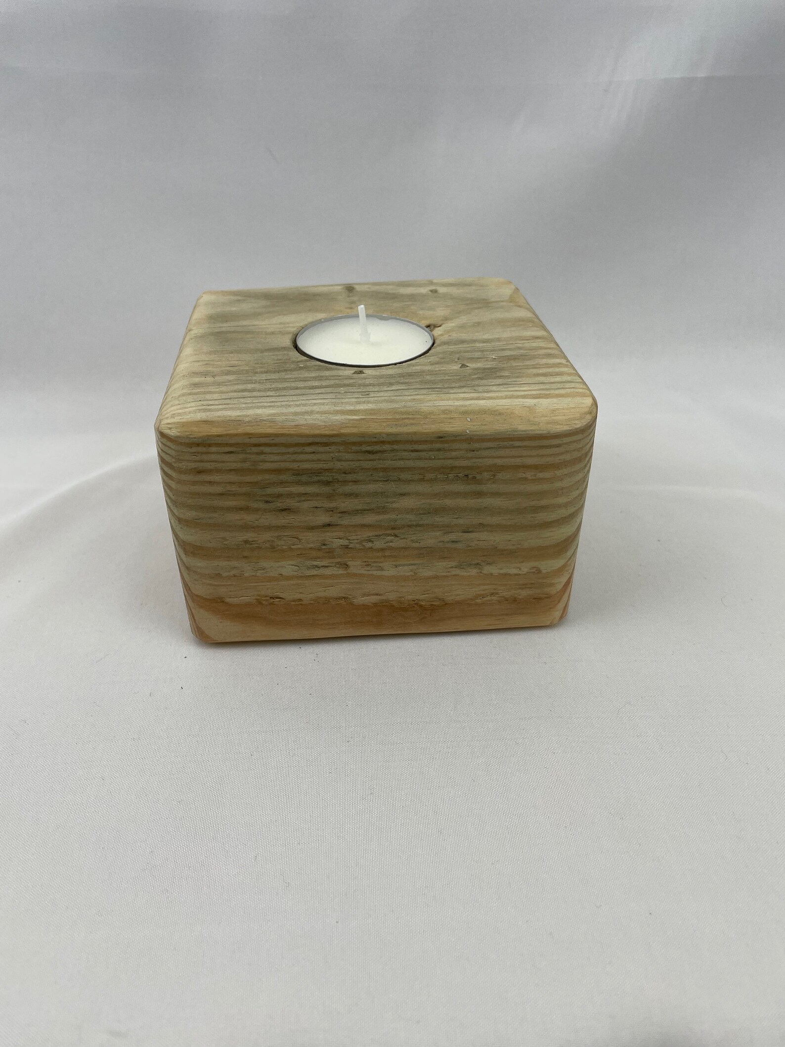 Reclaimed Wood Block Tea Light Holder: Rustic Cozy Upcycled Decor - Etsy