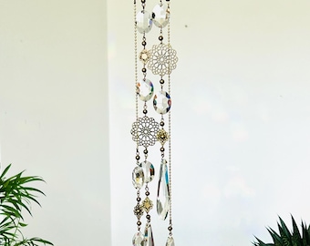 Atrapasol de cristal bohemio: lámpara de araña arcoíris para ventana