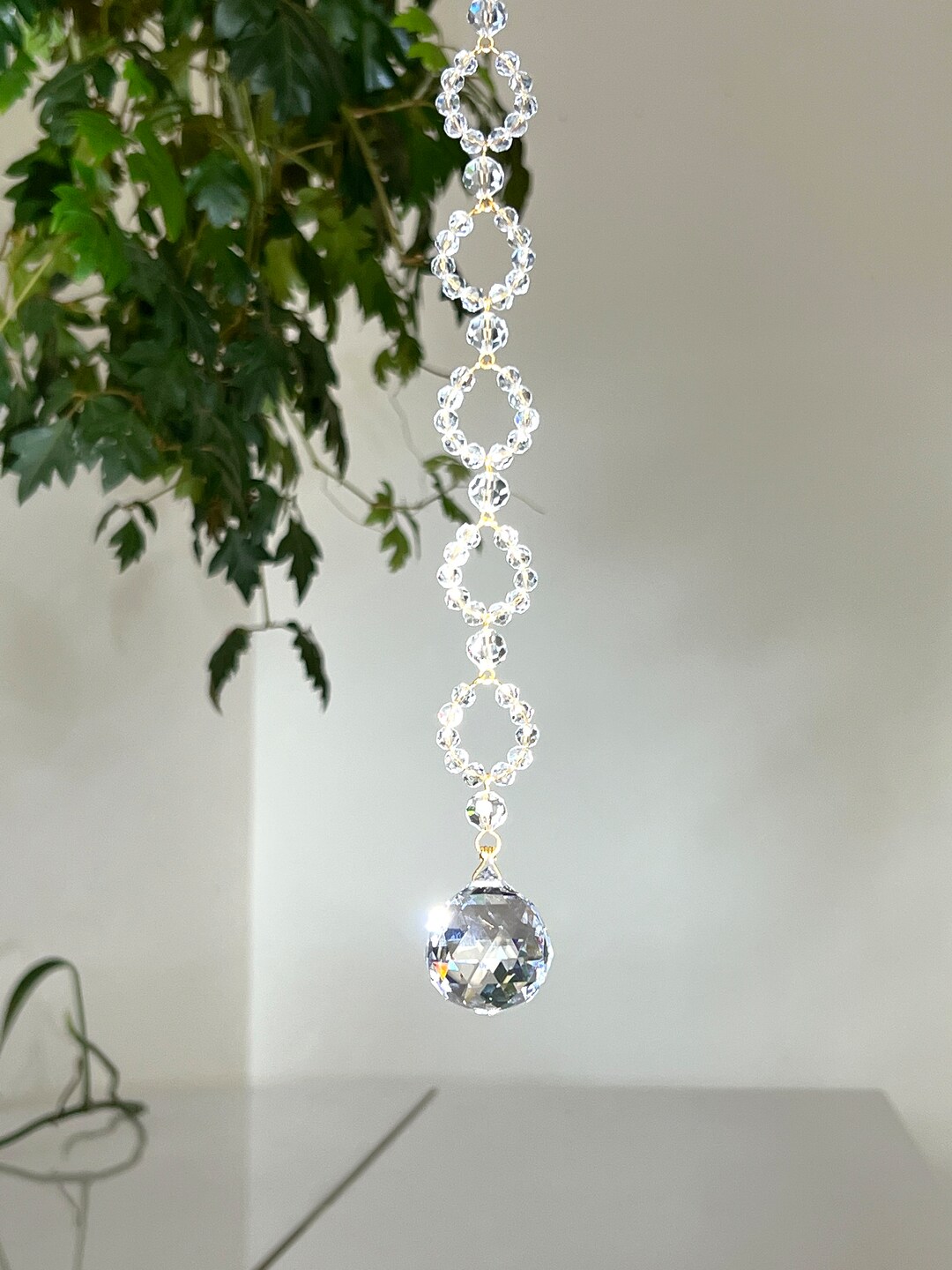 Elegant Clear Crystal Suncatcher, Window Decoration, Suncatcher