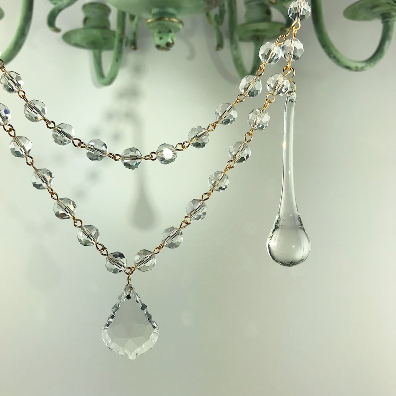 Crystal Garland Earrings- Clear