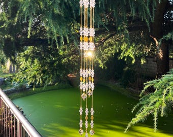 Kristall Suncatcher Kronleuchter: Fenster Lightcatcher, Gold Decor