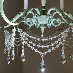 Elegant 3-Layer Clear Crystal Garland, for the distance 6&#39;&#39;-8&#39;&#39; (15-20 cm) or 8&#39;&#39;-10&#39;&#39; (20-26cm) faceted round 10mm crystals, crystal drops