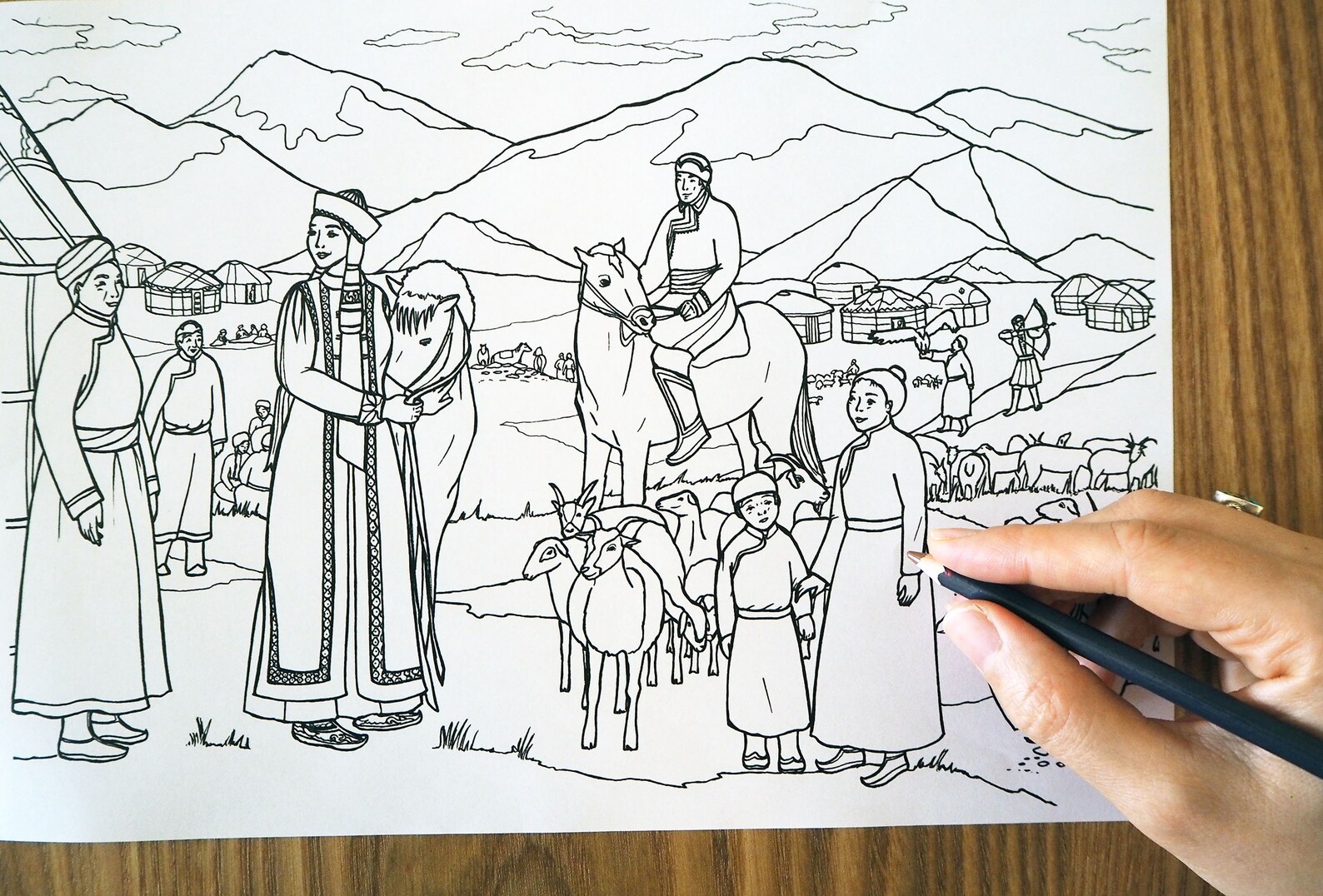 Mongolia Printable Coloring Page Historical Themes Around - Etsy France