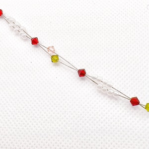 Rose Inspired Bead Anklet, Minimalist Miyuki Bead Crystal Anklet, Swarovski Crystal Anklet, Garden Jewelry, Gift For Her