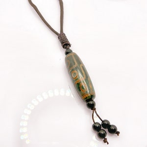 Boho Style Earthy String Adjustable Green Ceramic Necklace, Ceramic Jewelry, Ceramic Necklace, Adjustable Necklace, Gift for her