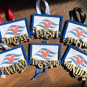 Disney Cruise Photo Frame Ornament - Fish Extender Gifts - Pick Your Ship and Personalize it!