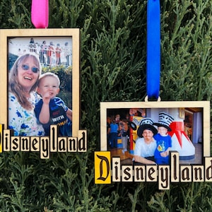 Disneyland Sign Photo Frame Ornament with Personalization Option