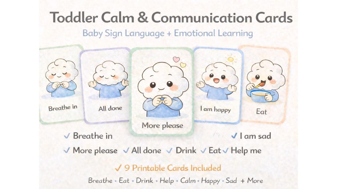 Toddler Calm Printable | Baby Sign Language | Autism Communication ...