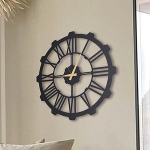 Gear Large Unique Wall Clock, Modern Oversized Wall Clock