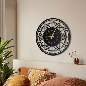 Oversized Large Wall Clock, Silent Modern Wall Clock, Steampunk Clock