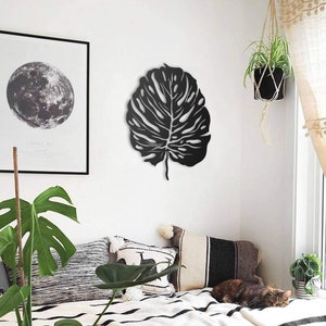 Monstera Leaf Large Metal Wall Art, Housewarming Gift and Living Room Decor