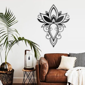Mandala Wall Art, Boho Metal Wall Decor, Minimalist Large Wall Art for Living Room