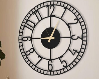 Numbers Large Unique Wall Clock, Oversized Wall Clock for Wall