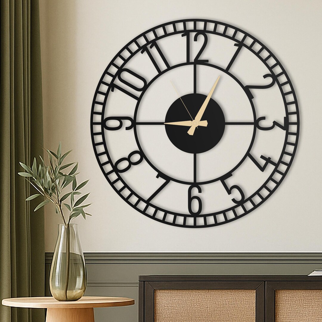 Numbers Large Wall Clock, Oversized Unique Wall Clock, Modern Silent ...