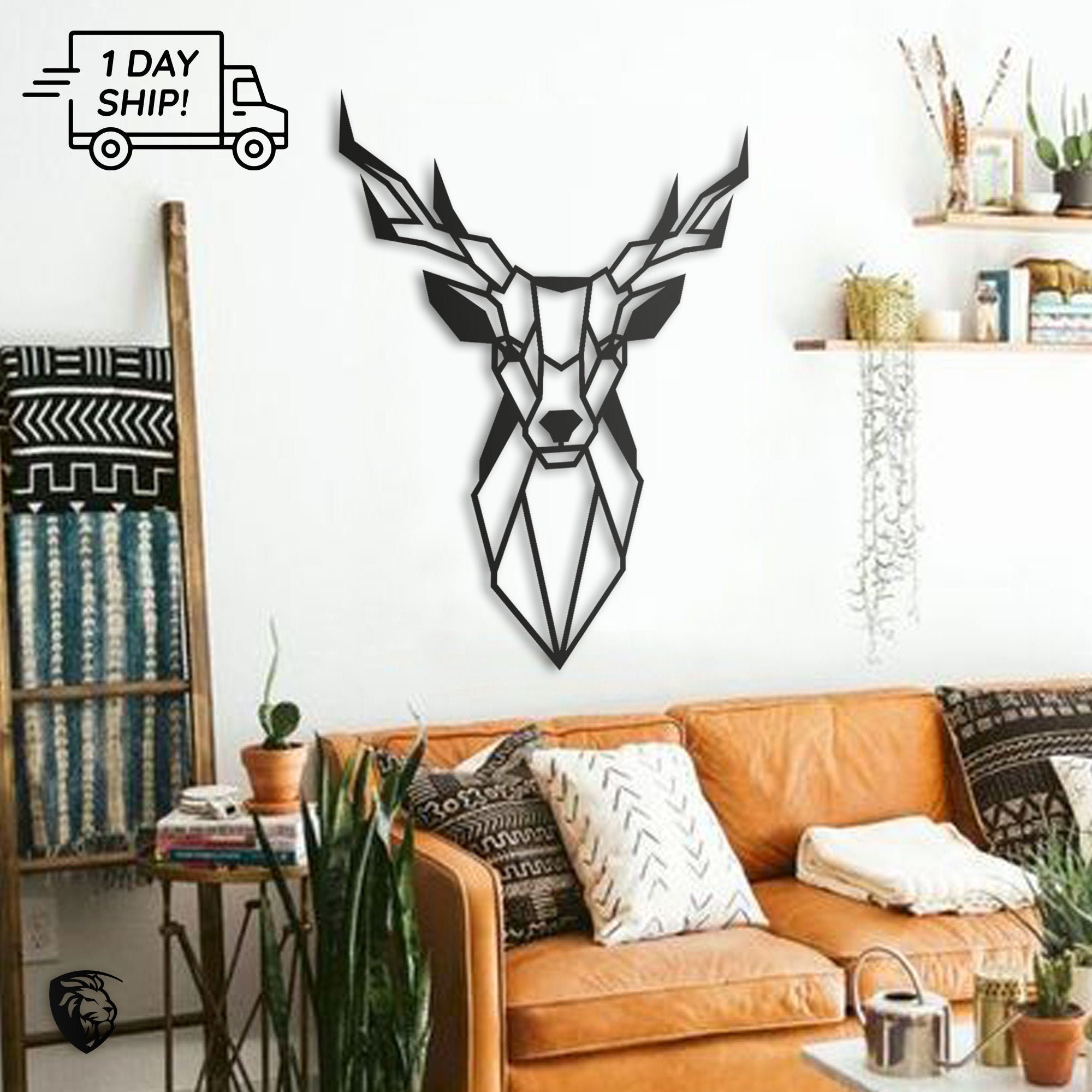 Deer Head Large Metal Wall Art / Farmhouse Wall Decor / Metal | Etsy