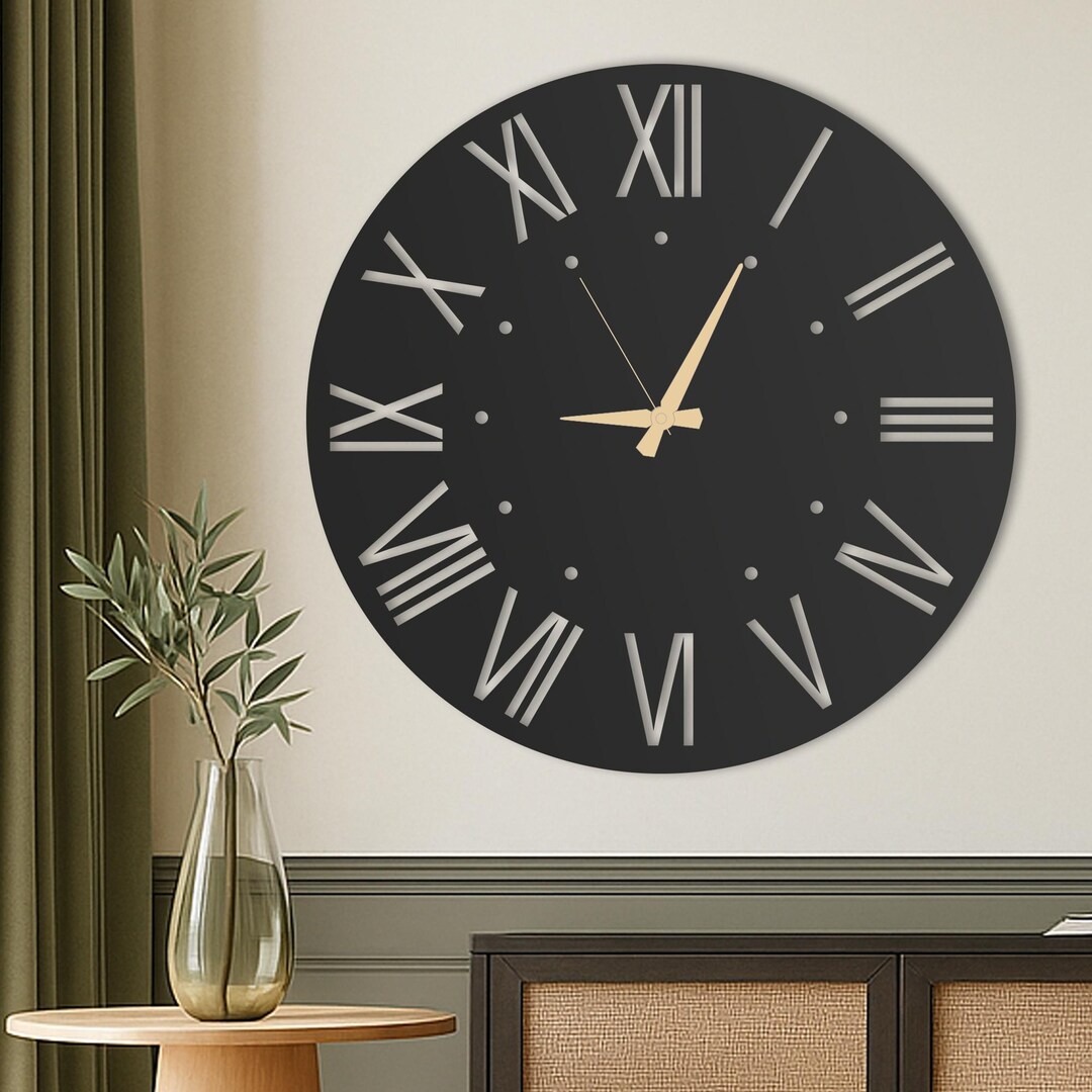 Bold Large Wall Clock, Oversized Unique Wall Clock, Modern Silent Wall ...