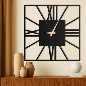 Square Oversized Wall Clock, Large Unique Wall Clock, Modern Silent Wall Clock for Living Rooms