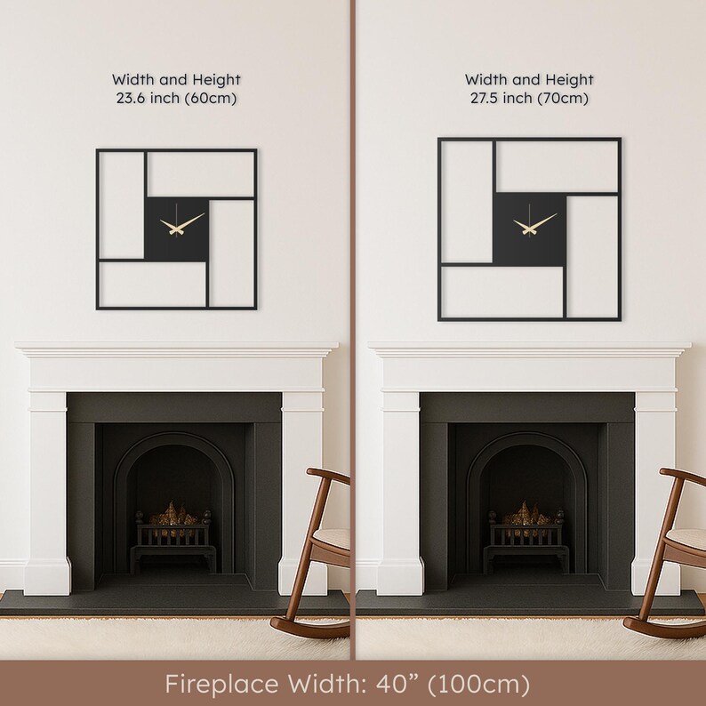 Square Frame Clock Square Large Unique Wall Clock, Oversized Wall Clock, Modern Silent ...