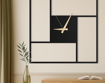 Square Large Unique Wall Clock, Oversized Wall Clock, Modern Silent Wall Clock for Living Rooms